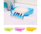 Kitchen Basin Sink Soap Dish Tray Water Draining Holder Suction Cup Bathroom Box-Pink