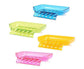 Kitchen Basin Sink Soap Dish Tray Water Draining Holder Suction Cup Bathroom Box-Pink