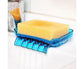 Kitchen Basin Sink Soap Dish Tray Water Draining Holder Suction Cup Bathroom Box-Pink