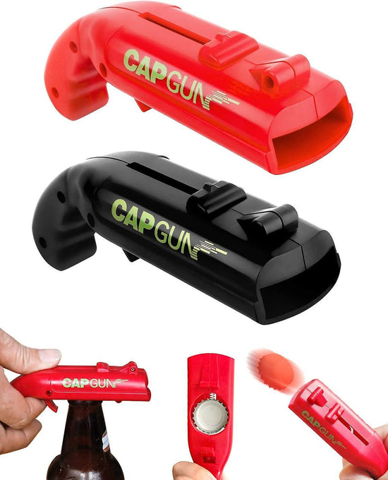 Beautiful Gift 2 Pack Beer Bottle Opener Cap Gun,Kitchen Gadgets Novelty Unique Gifts for Men