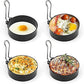 Stainless Steel Egg Rings, Omelette Mold, Non-Stick Egg Rings with Folding Handles, Round Egg Rings