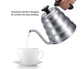 Stainless Steel Coffee Tea Pot, Drip Kettle with Gooseneck & Built-in Thermometer, 1.2L