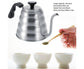 Stainless Steel Coffee Tea Pot, Drip Kettle with Gooseneck & Built-in Thermometer, 1.2L