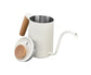 Stainless Steel Drip Coffee Pot, Long Gooseneck Spout Kettle, Tea Matte White, 600ml
