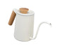 Stainless Steel Drip Coffee Pot, Long Gooseneck Spout Kettle, Tea Matte White, 600ml