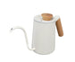 Stainless Steel Drip Coffee Pot, Long Gooseneck Spout Kettle, Tea Matte White, 600ml