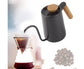 600ml Stainless Steel Drip Coffee Pot, Long Gooseneck Spout Kettle, Black