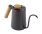 600ml Stainless Steel Drip Coffee Pot, Long Gooseneck Spout Kettle, Black