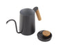 600ml Stainless Steel Drip Coffee Pot, Long Gooseneck Spout Kettle, Black