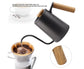 600ml Stainless Steel Drip Coffee Pot, Long Gooseneck Spout Kettle, Black