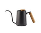 600ml Stainless Steel Drip Coffee Pot, Long Gooseneck Spout Kettle, Black