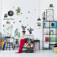 Cactus Potted Wall Stickers Personality Bedroom Dining Kitchen Wardrobe Decorative Wall Stickers(30x60cm)