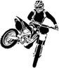 Motorbike Wall Stickers Self Adhesive Pvc Dirt Bike Wall Decal Bedroom Decor Black 58x68cm Dirt Bike Wall Sticker (black)