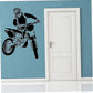 Motorbike Wall Stickers Self Adhesive Pvc Dirt Bike Wall Decal Bedroom Decor Black 58x68cm Dirt Bike Wall Sticker (black)