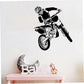 Motorbike Wall Stickers Self Adhesive Pvc Dirt Bike Wall Decal Bedroom Decor Black 58x68cm Dirt Bike Wall Sticker (black)