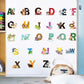 26 English letter stickers English words Cartoon animal wall stickers babies room stickers