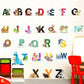 26 English letter stickers English words Cartoon animal wall stickers babies room stickers