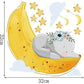 Flying Elephant Wall Decal Animal With Cloud Moon Star Wall Sticker Dumbo