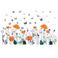 Fresh Flowers And Plants Wall Stickers Glass Window Stickers Colorful Butterfly Flowers Bedroom Living Room Decoration Stickers