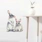 30*40cm Typography Wall Sticker Two Cute Rabbits babies Room