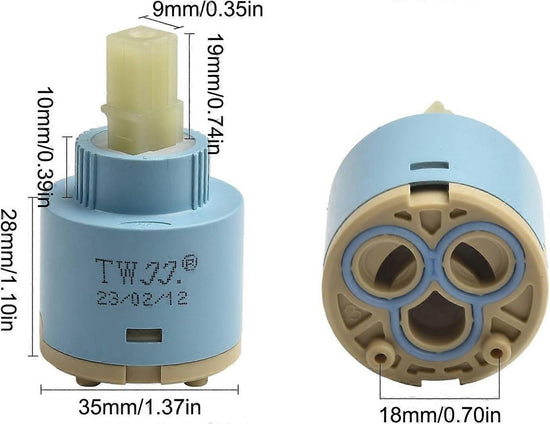 Faucet Cartridge, Ceramic Faucet Cartridge, Replacement Faucets, Replacement Inner Cartridge for Kitchen Bathroom Faucet (35mm)