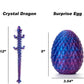 3D Printed Dragon in Egg, Full Articulated Dragon Crystal Dragon with Dragon Egg,50% Offer