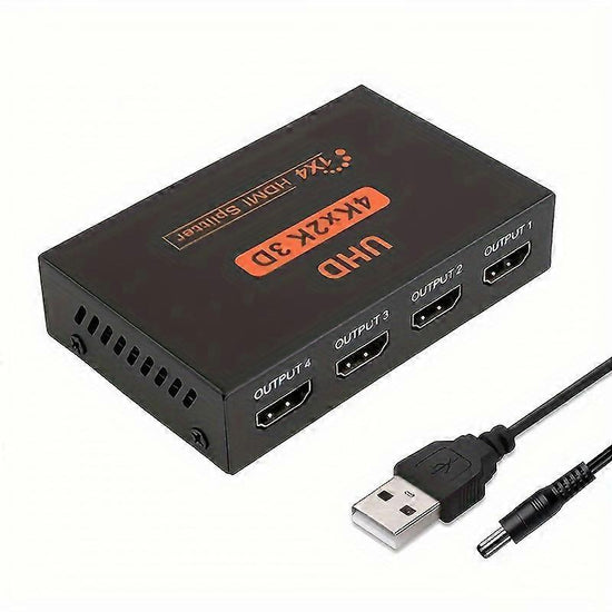 1 In 4 Out 4K HDMI Splitter with AC Adapter