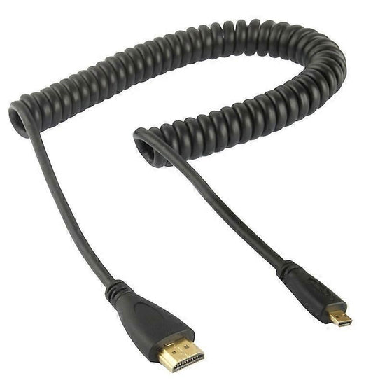 60cm-2m Micro HDMI to HDMI Male Coiled Cable
