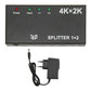 1 In 2 Out 4K HDMI Splitter with AC Adapter