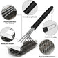 3-In-1 BBQ Grill Brush with Stainless Steel Bristles & Scraper - 45cm