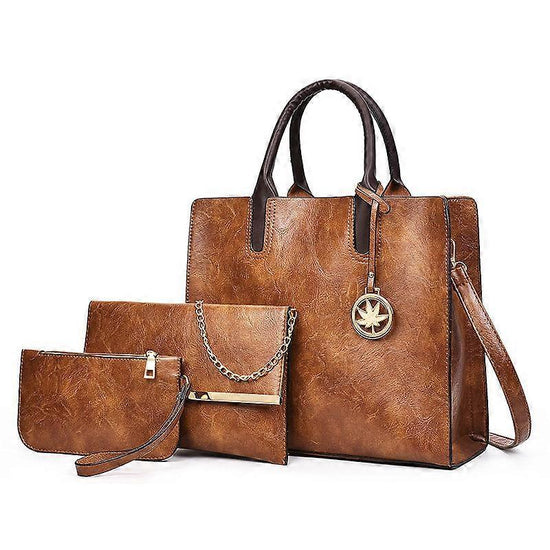 Leather Tote Bags 3-Piece Set Women&