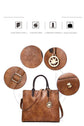 Leather Tote Bags 3-Piece Set Women&