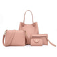 Fashion PU Leather Tote Bag Set for Women Handbag + Shoulder Bag