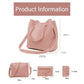 Fashion PU Leather Tote Bag Set for Women Handbag + Shoulder Bag