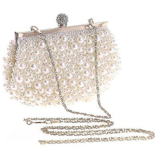 Evening Wedding Clutch Pearl Handbag Small White Purse Bridesmaid Bag