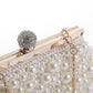 Evening Wedding Clutch Pearl Handbag Small White Purse Bridesmaid Bag