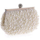 Evening Wedding Clutch Pearl Handbag Small White Purse Bridesmaid Bag