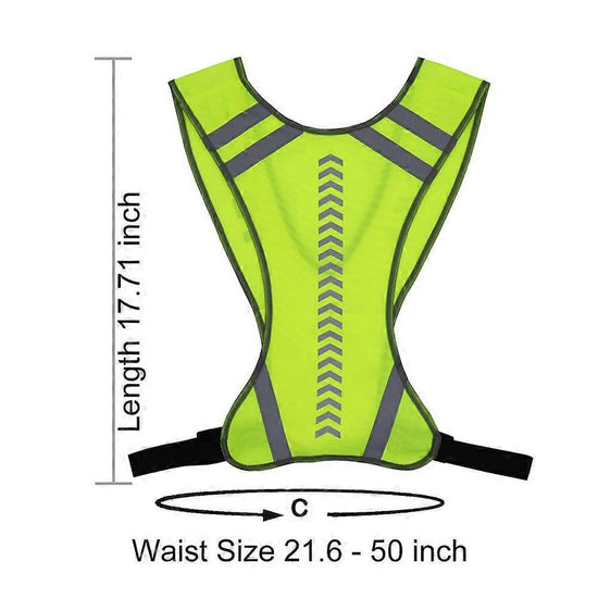 Reflective Running Vest with Pocket - High Visibility Gear for All Ages
