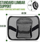 Mesh Lumbar Support - Breathable Back Cushion with Elastic Straps for Chair or Car