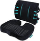 Memory Foam Seat & Back Cushion Set - Ergonomic Support for Car or Office Chairs