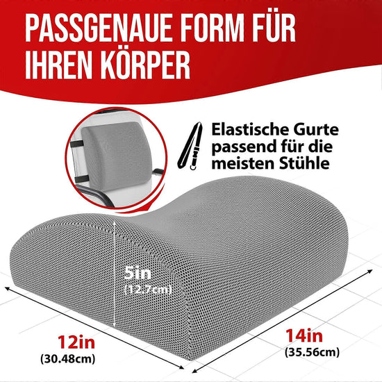 Orthopedic Seat Cushion - Memory Foam Lumbar Support for Office Chair & Car