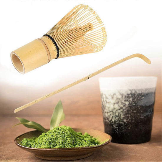 Bamboo Matcha Making Set - Whisk, Hooked Bamboo Scoop, Chashaku for Matcha Tea