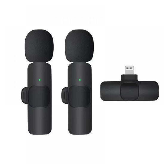 2pcs Wireless Lavalier Microphones - Clip-on Mic for iPhone, iPad, Video, Podcast
