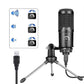 USB Metal Condenser Microphone - Professional Recording Mic for PC/Laptop