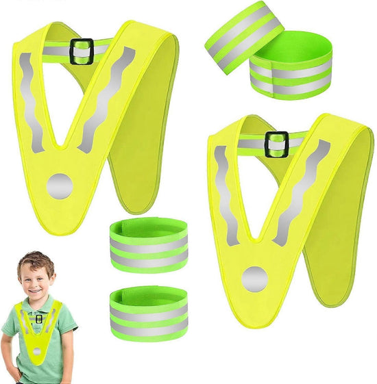 Babies Reflective Vest with Wrist Bands, Outdoor High Visibility Reflective Gear
