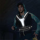 USB LED Running Vest with Belt Bag, Reflective Gear for Runners, Biking, Night Sports
