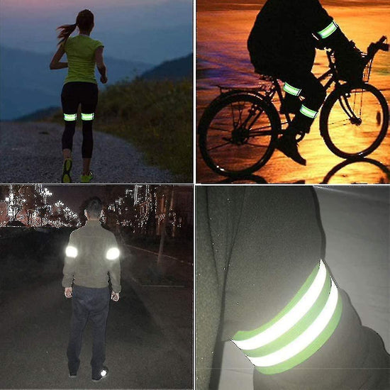 High Visibility Reflective Bands for Wrist, Arm, Ankle, Adjustable Elastic Night Gear