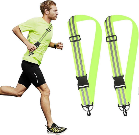 Reflective Sash Belt for Walking, 2pcs Adjustable Night Reflective Running Gear