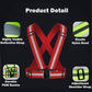 2 Pack Reflective Vest Straps, Adjustable Running Gear for Men & Women, Red