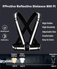 2 Pack Reflective Strap Vest Gear, High Visibility Adjustable Running Gear for Night, Blue+Black